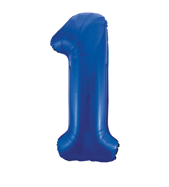 Balon z figurką na 1 rok Niebieski Pusty 86cm