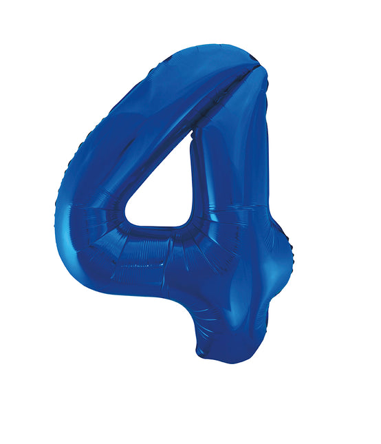 Balon z figurką na 4 lata Niebieski Pusty 86cm