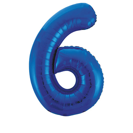 Balon z figurką na 6 lat niebieski pusty 86 cm