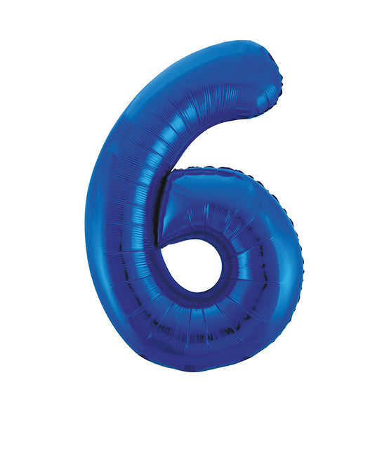 Balon z figurką na 6 lat niebieski pusty 86 cm
