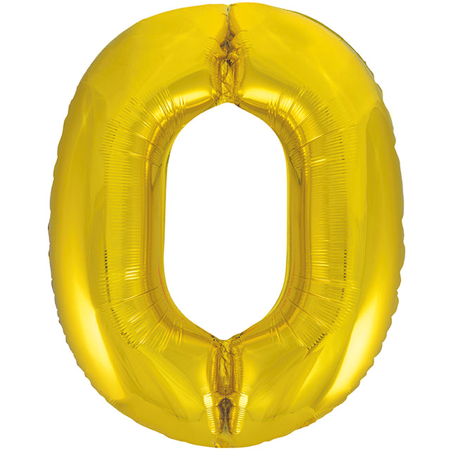 Balon z figurką 0 lat złoty pusty 86 cm