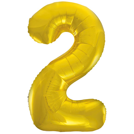 Balon z figurką na 2 lata złoty pusty 86 cm
