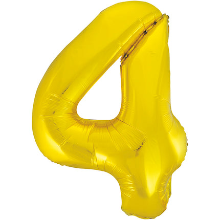 Balon z figurką na 4 lata złoty pusty 86 cm