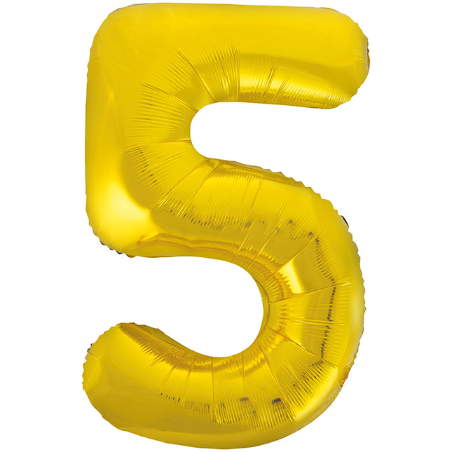 Balon 5-letni złoty pusty 86 cm
