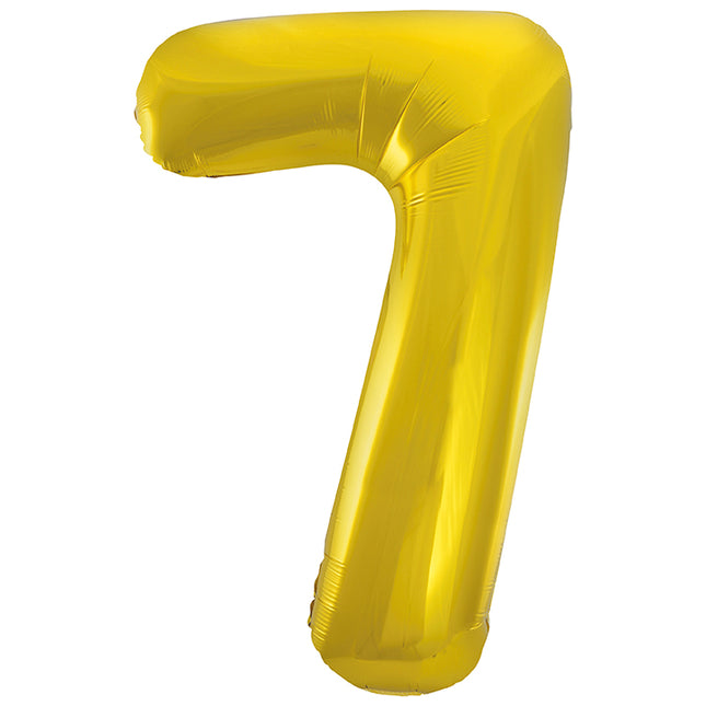 Balon foliowy na 7 lat złoty pusty 86 cm