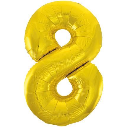 Balon z figurką na 8 lat złoty pusty 86 cm