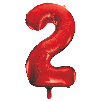 Balon z figurką na 2 lata czerwony pusty 86 cm