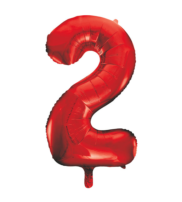 Balon z figurką na 2 lata czerwony pusty 86 cm