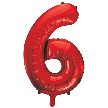 Balon z figurką na 6 lat czerwony pusty 86 cm
