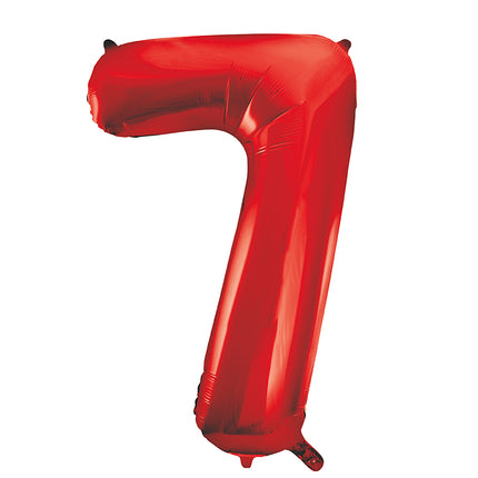 Balon foliowy na 7 lat czerwony pusty 86 cm