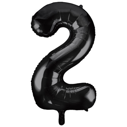 Balon z figurką na 2 lata czarny pusty 86 cm