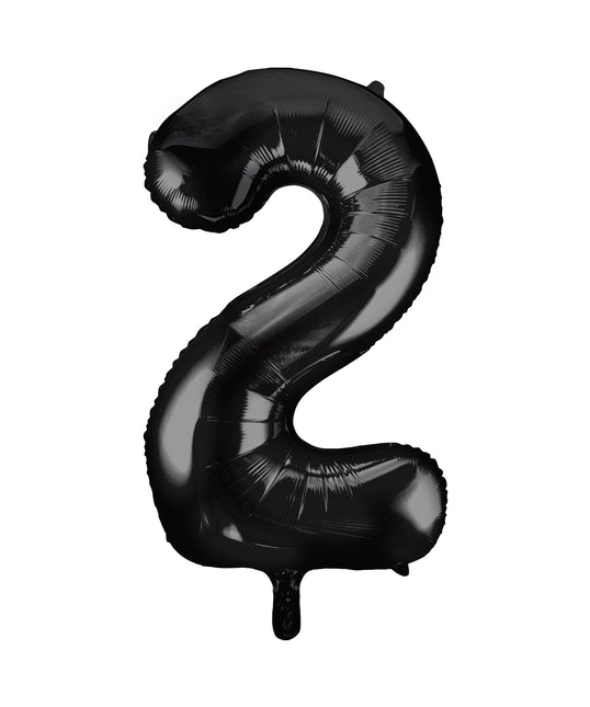 Balon z figurką na 2 lata czarny pusty 86 cm