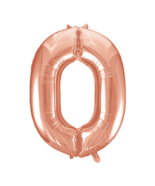 Balon z figurką 0 lat różowe złoto pusty 86 cm
