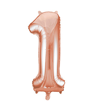 Balon z figurką na 1 rok różowe złoto pusty 86 cm
