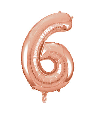 Balon z figurką na 6 lat różowe złoto pusty 86 cm