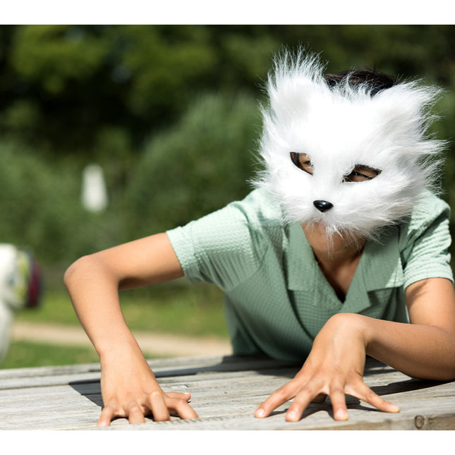 Pluszowa maska Biały kot