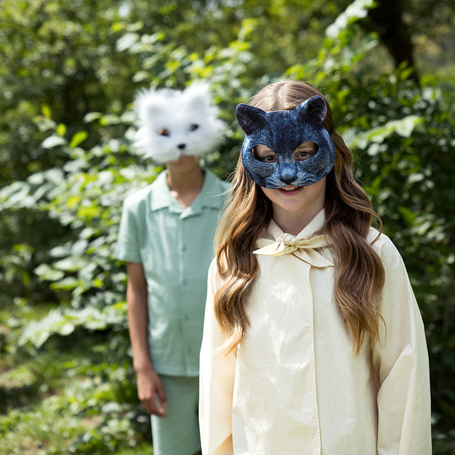 Pluszowa maska Biały kot