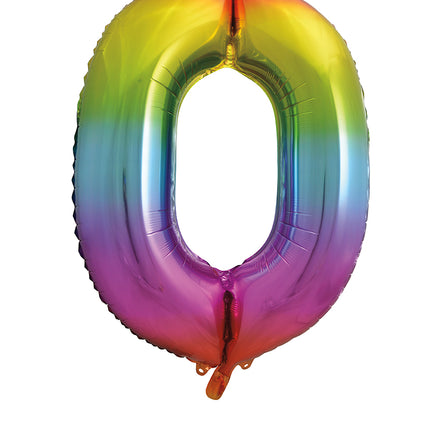 Balon z figurką 0 Year Rainbow Empty 86cm