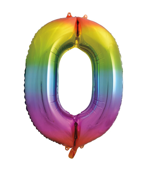 Balon z figurką 0 Year Rainbow Empty 86cm