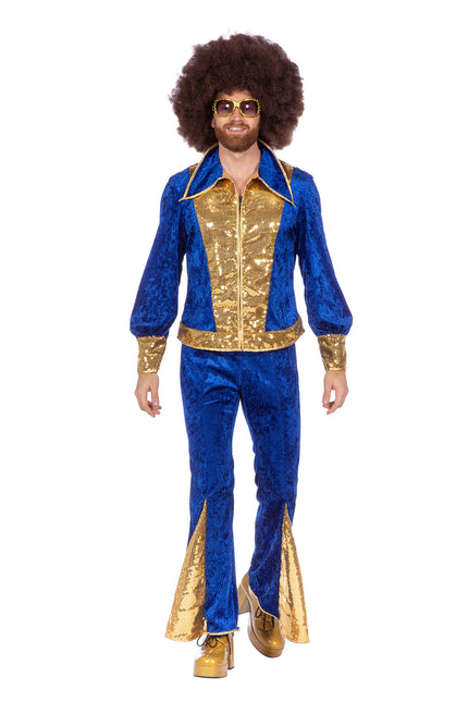 Brokatowy zestaw dyskotekowy niebieski/złoty