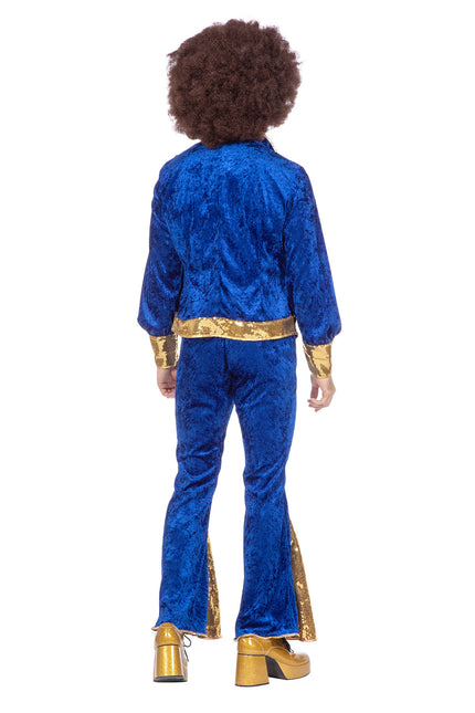 Brokatowy zestaw dyskotekowy niebieski/złoty