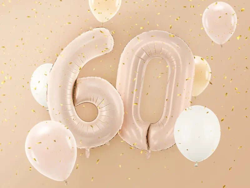 6 Jaar Cijfer Ballon Beige Glans Leeg 72cm van Partydeco koop je bij Partywinkel