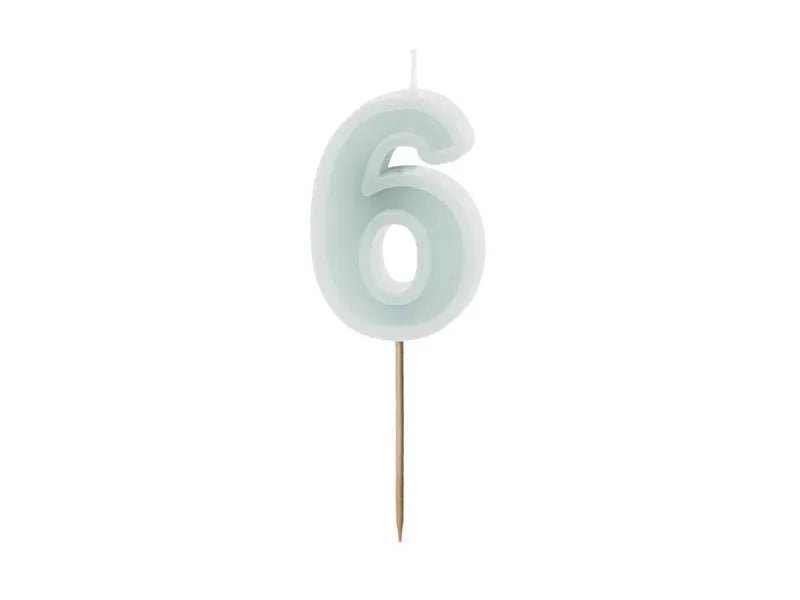 6 Jaar Kaars Lichtgroen 10cm van Partydeco koop je bij Partywinkel