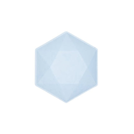 6 zeshoekige kommen, 15,8 x 13,7 cm, blauw van Riethmueller koop je bij Partywinkel