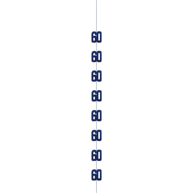 60 Jaar Hangdecoratie Blauw 1,52m van Unique koop je bij Partywinkel