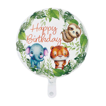 Happy Birthday Helium Ballon Jungle Leeg 45cm