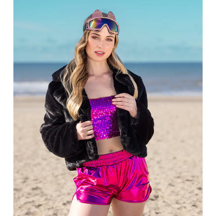 Top Sparkle różowy (M/L, elastyczny)