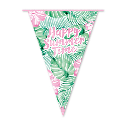 Girlanda hawajska zielono-różowa „Happy Summer Time” 10 m