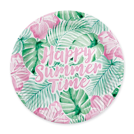 Zielono-różowe tabliczki „Happy Summer Time” 23 cm