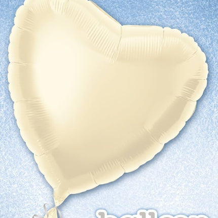 Balon helowy serce kość słoniowa pusty 45 cm