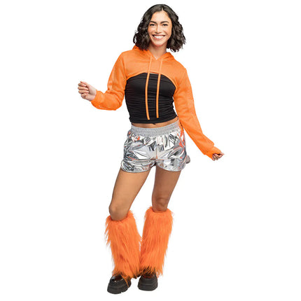 Para getrów Rave w kolorze neonowo-pomarańczowym UV