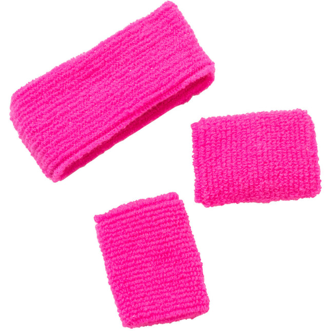 Opaski dresowe Neon Pink - 3 sztuki