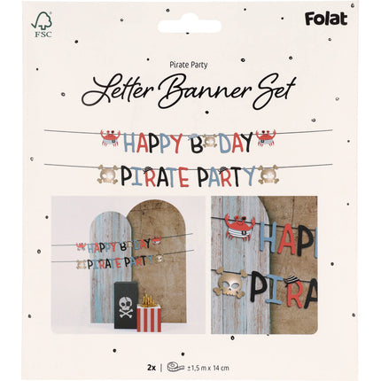 Girlanda z pirackimi literami Happy Birthday 1,5 m