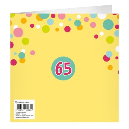 65 Jaar Wenskaart 23cm - Partywinkel - 8716764239311