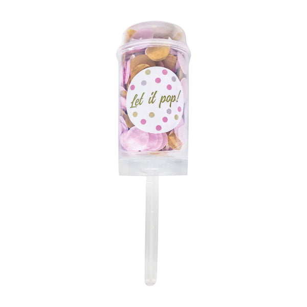 Party Popper Push Pop Paper Round biało-różowo-beżowy