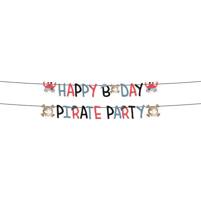 Girlanda z pirackimi literami Happy Birthday 1,5 m