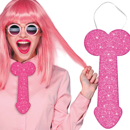 Opaska na penisa z efektem brokatu 30 cm, dla dorosłych