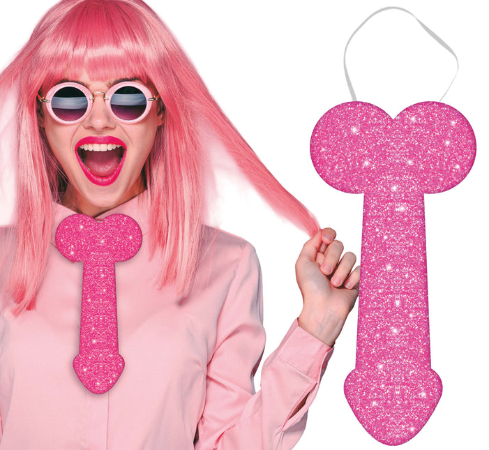 Opaska na penisa z efektem brokatu 30 cm, dla dorosłych