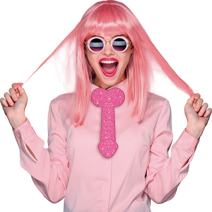 Opaska na penisa z efektem brokatu 30 cm, dla dorosłych