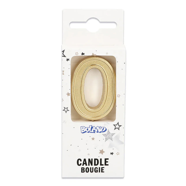 Świeczka Elegant „0” w kolorze złotym na szpikulcu (3 x 4,2 x 0,7 cm)