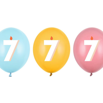 7 Jaar Ballonnen 30cm 50st van Partydeco koop je bij Partywinkel