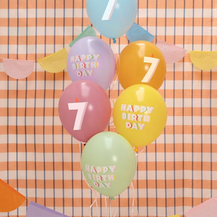 7 Jaar Ballonnen 30cm 6st van Partydeco koop je bij Partywinkel
