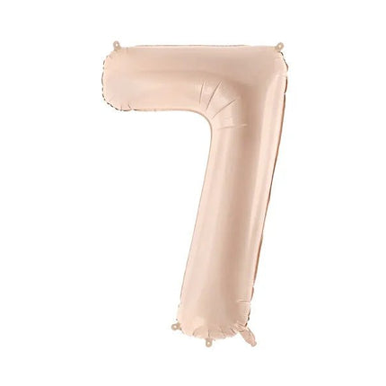 7 Jaar Cijfer Ballon Beige Glans Leeg 72cm van Partydeco koop je bij Partywinkel