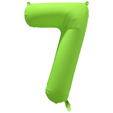 7 Jaar Cijfer Ballon Neon Groen Leeg 86cm van Riethmueller koop je bij Partywinkel
