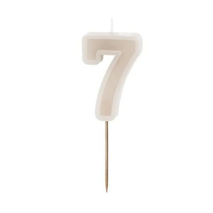 7 Jaar Kaars Grijs 10cm van Partydeco koop je bij Partywinkel