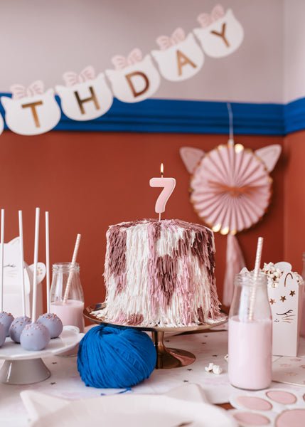 7 Jaar Kaars Lichtroze 5,5cm - Partywinkel - 5904555038974